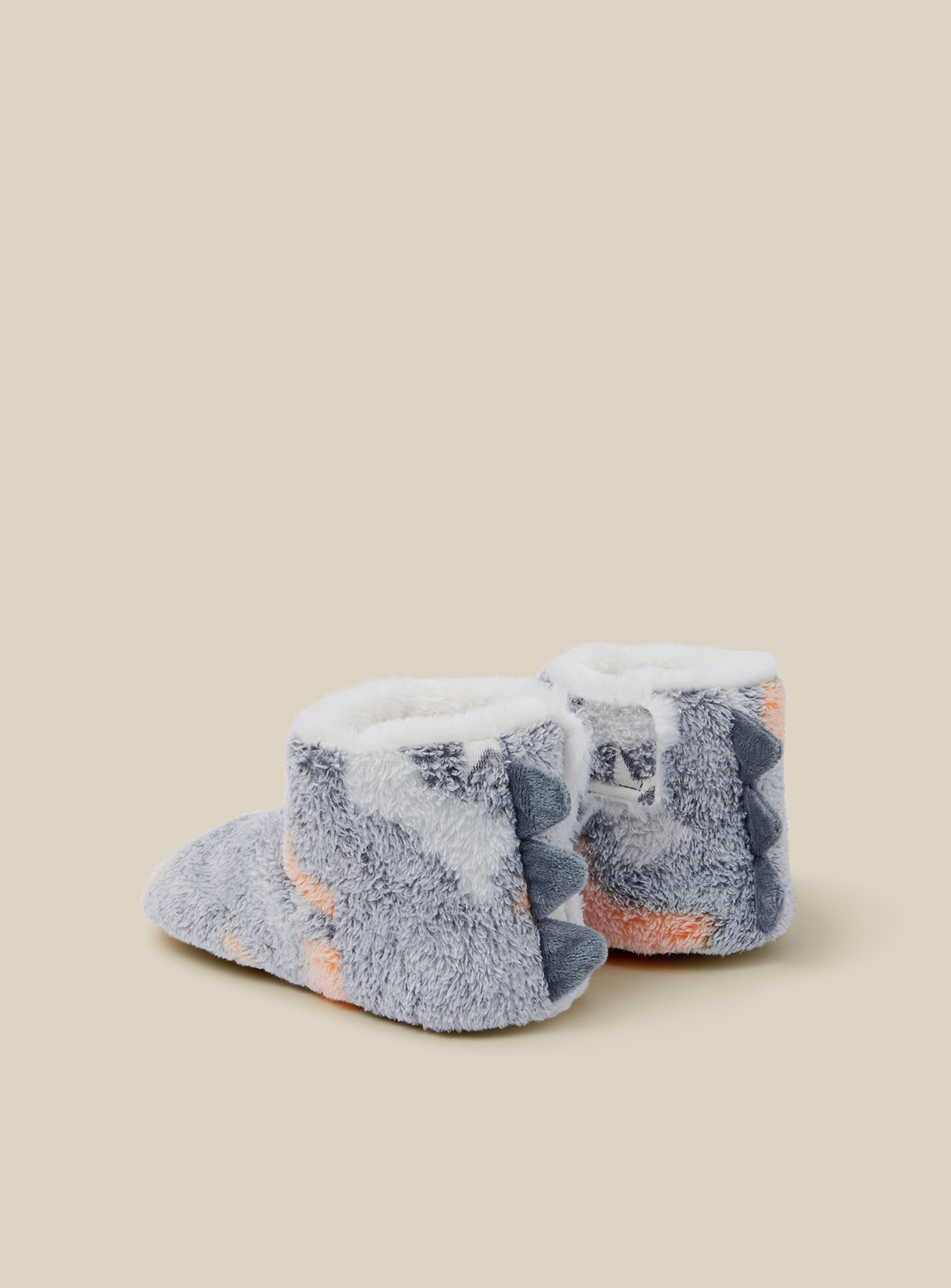MONSOON Glow In The Dark Fluffy Dino Boot Slippers 11-12 years - Image 3 thumbnail